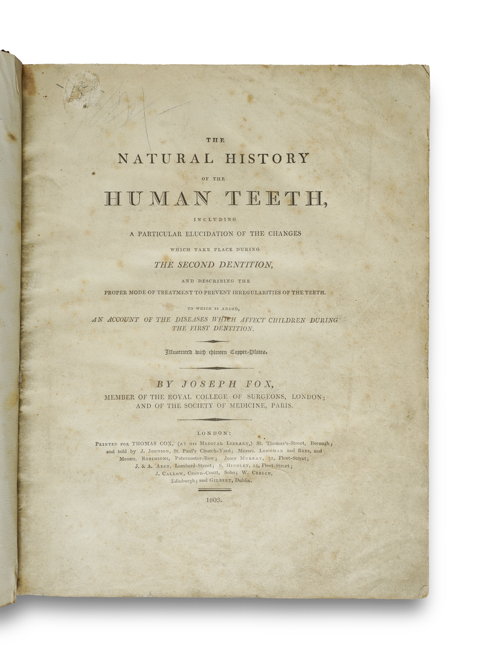 Three Volumes on the History of Teeth: Charles Allen (1687 Reprint) and Jos